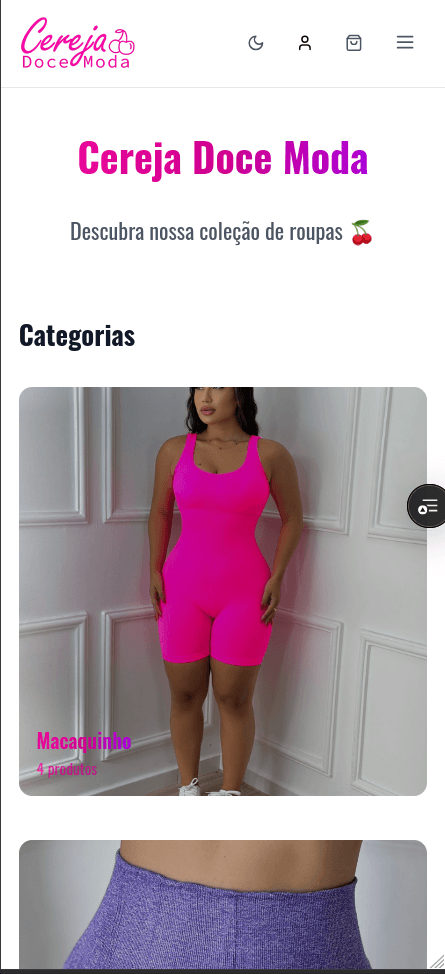 Template Loja de Moda Fitness no celular